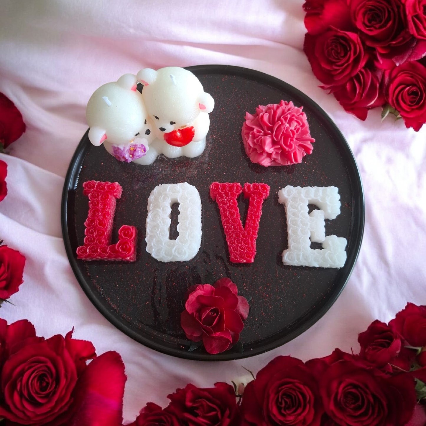 TEDDY LOVE - Bougie et fondants senteur rose