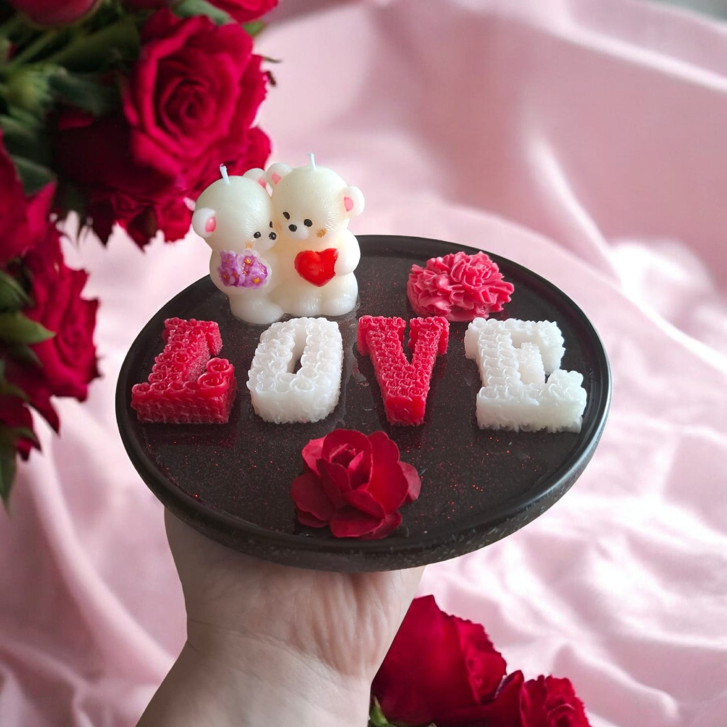 TEDDY LOVE - Bougie et fondants senteur rose