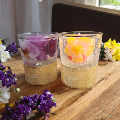 CRISTAL FLORAL - Bougie senteur lavande ou jasmin