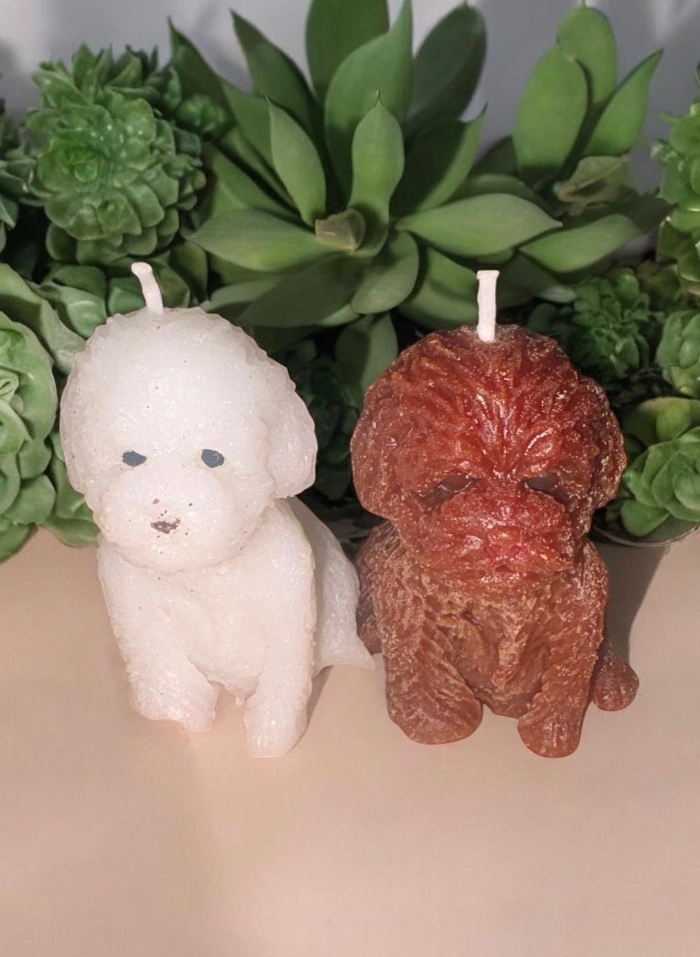 LOT X 2 BOUGIES CHIEN - sans parfum