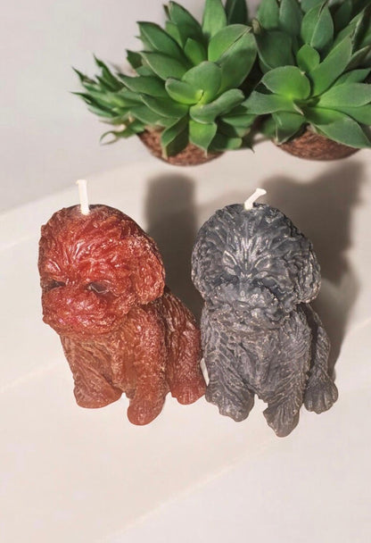 LOT X 2 BOUGIES CHIEN - sans parfum