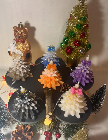 LOT X2 SAPIN AVEC NOEUD - senteur sapin de noël