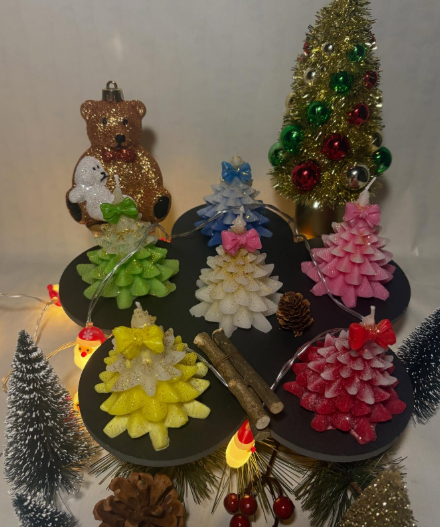 LOT X2 SAPIN AVEC NOEUD - senteur sapin de noël