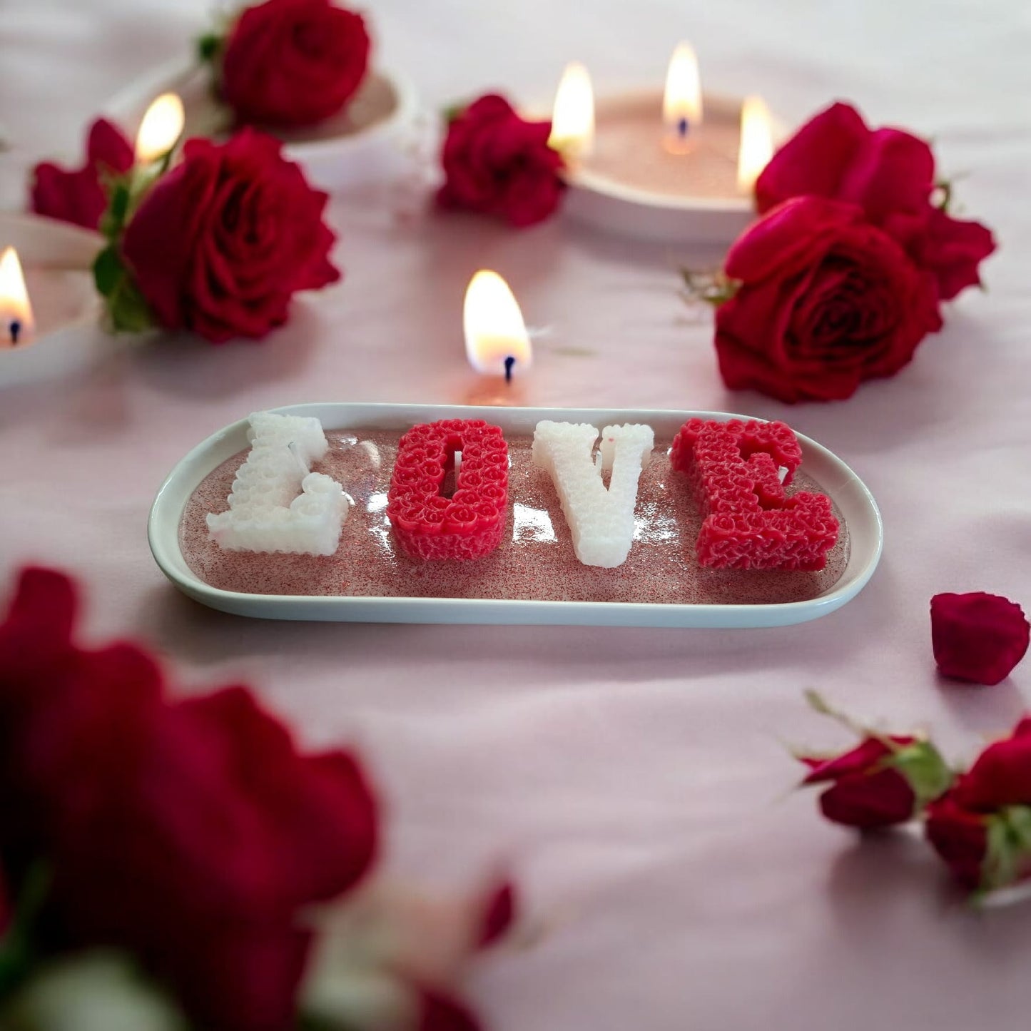 AU NOM DE L'AMOUR  - Bougie senteur rose