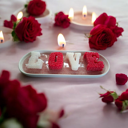 AU NOM DE L'AMOUR  - Bougie senteur rose